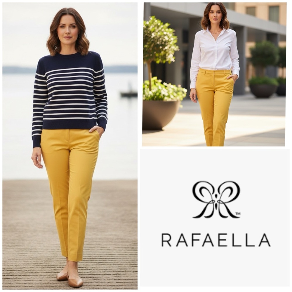 Rafaella Mustard Ankle-Length Cropped Pants